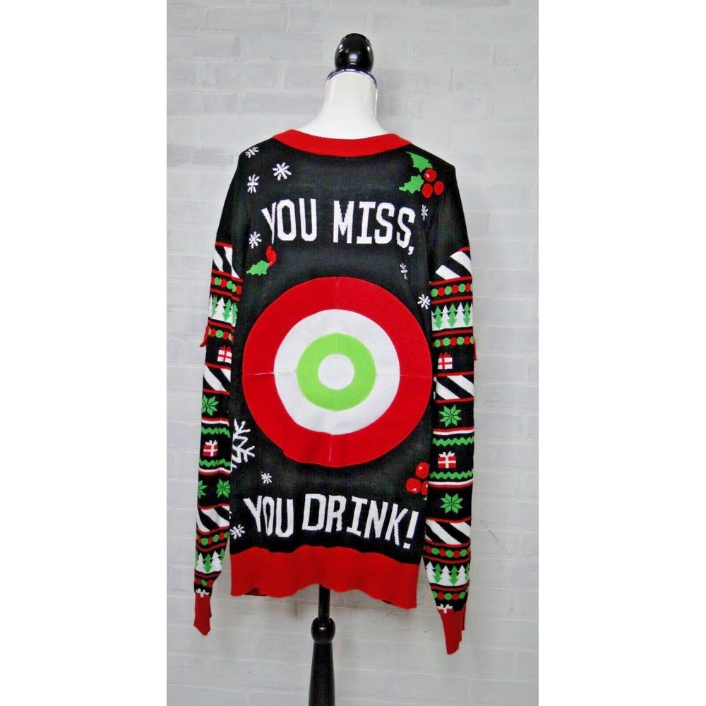 Tipsy Elves Mens Drinking Game Ugly‎ Christmas Sweater 3XL